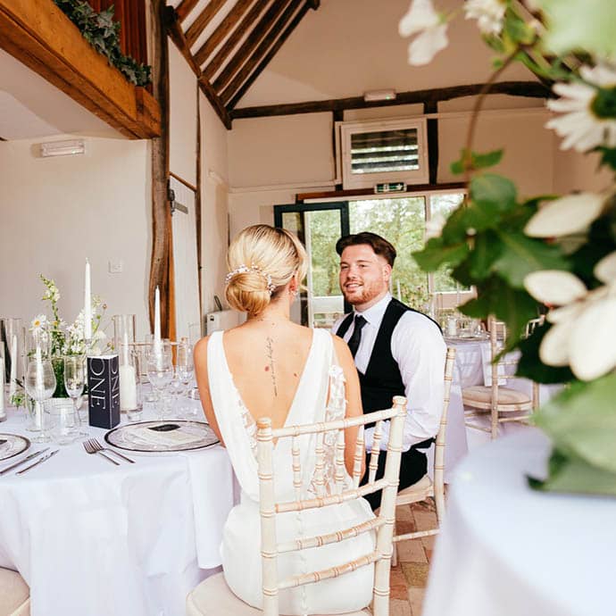 Bride & Groom in the Barn