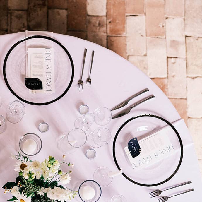 Barnfield Weddings Monochromatic Tablescape