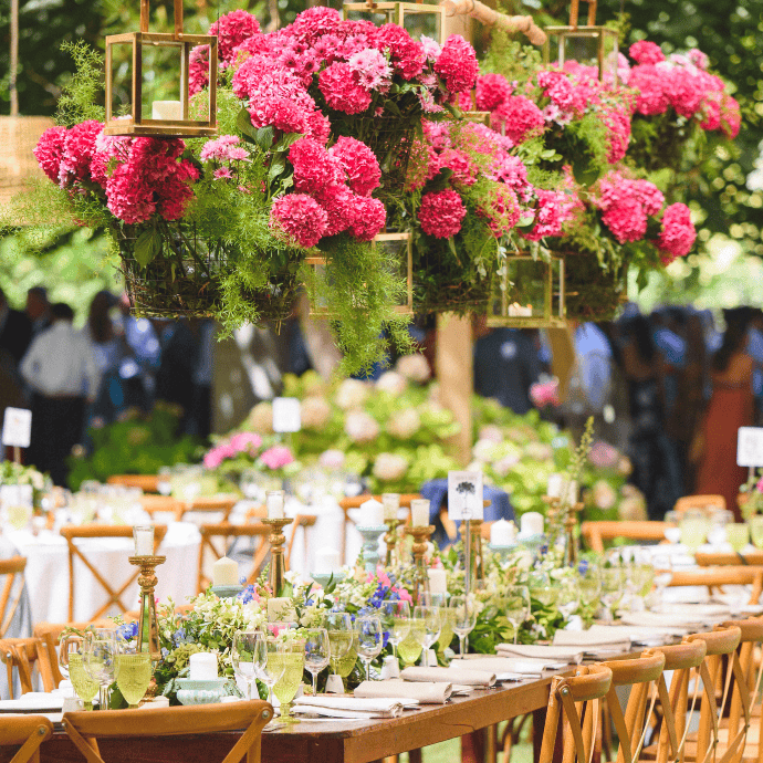 Wedding Theme & Colour Scheme - Foral Table decor and flower cloud - Camellio Wedding Planning and Events - Essex Wedding Planner