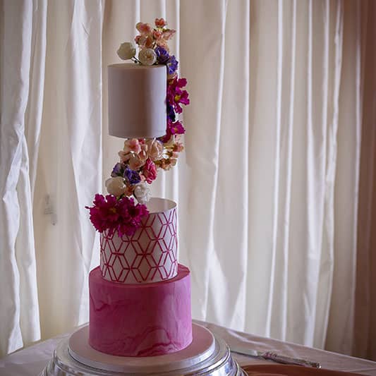Three tiered wedding cake - Camellio Wedding Planning and Events - Essex Wedding Planner