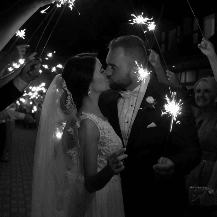 Winter Weddings adding sparkling Sparklers - Camellio Wedding Planning and Events - Essex Wedding Planner