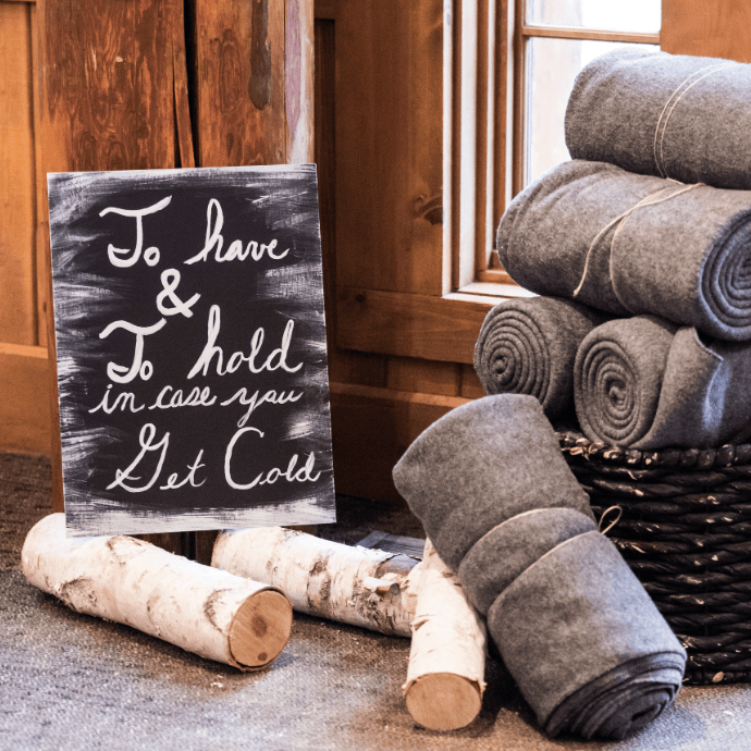 Winter Weddings warm guest blankets - Camellio Wedding Planning and Events - Essex Wedding Planner
