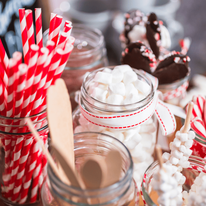 Winter Weddings Hot Chocolate Bar reception drinks- Camellio Wedding Planning and Events - Essex Wedding Planner
