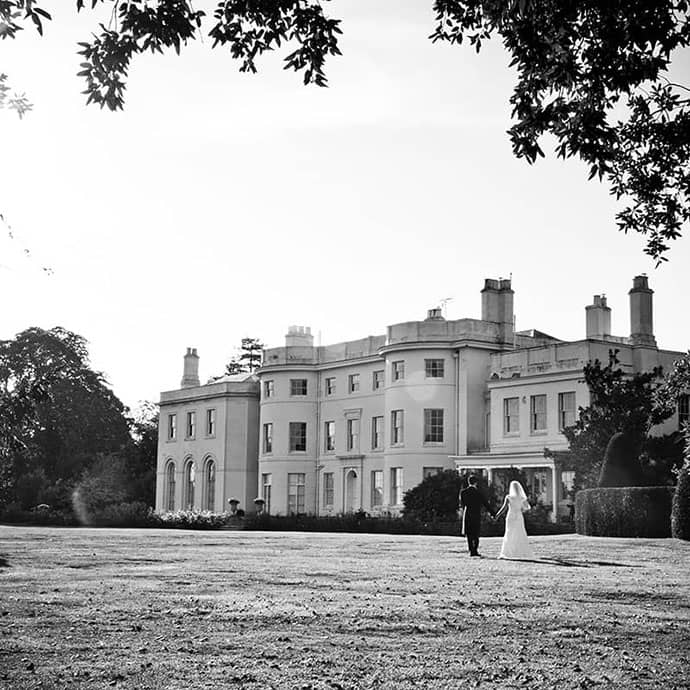 Newly wed Couple in front of Blake Hall, Ongar