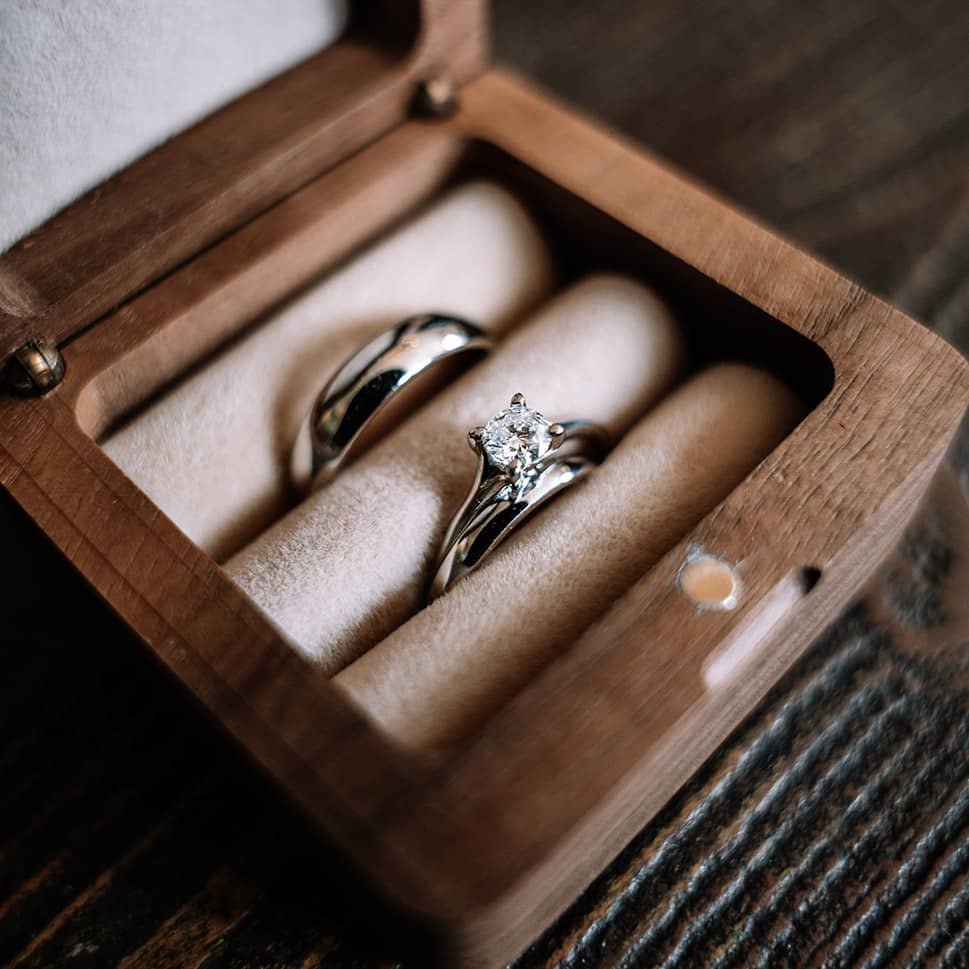 Wedding Rings in wooden box
